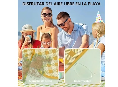 Foto 3 | Tapete De Picnic Xtellar Impermeable 200x200cm | Ideal Para Acampar Y Playa | Apto Para 6-8 Personas