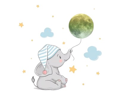 Foto 1 | Pegatina Para Pared Luminosa Con Diseño De Elefante Y Luna