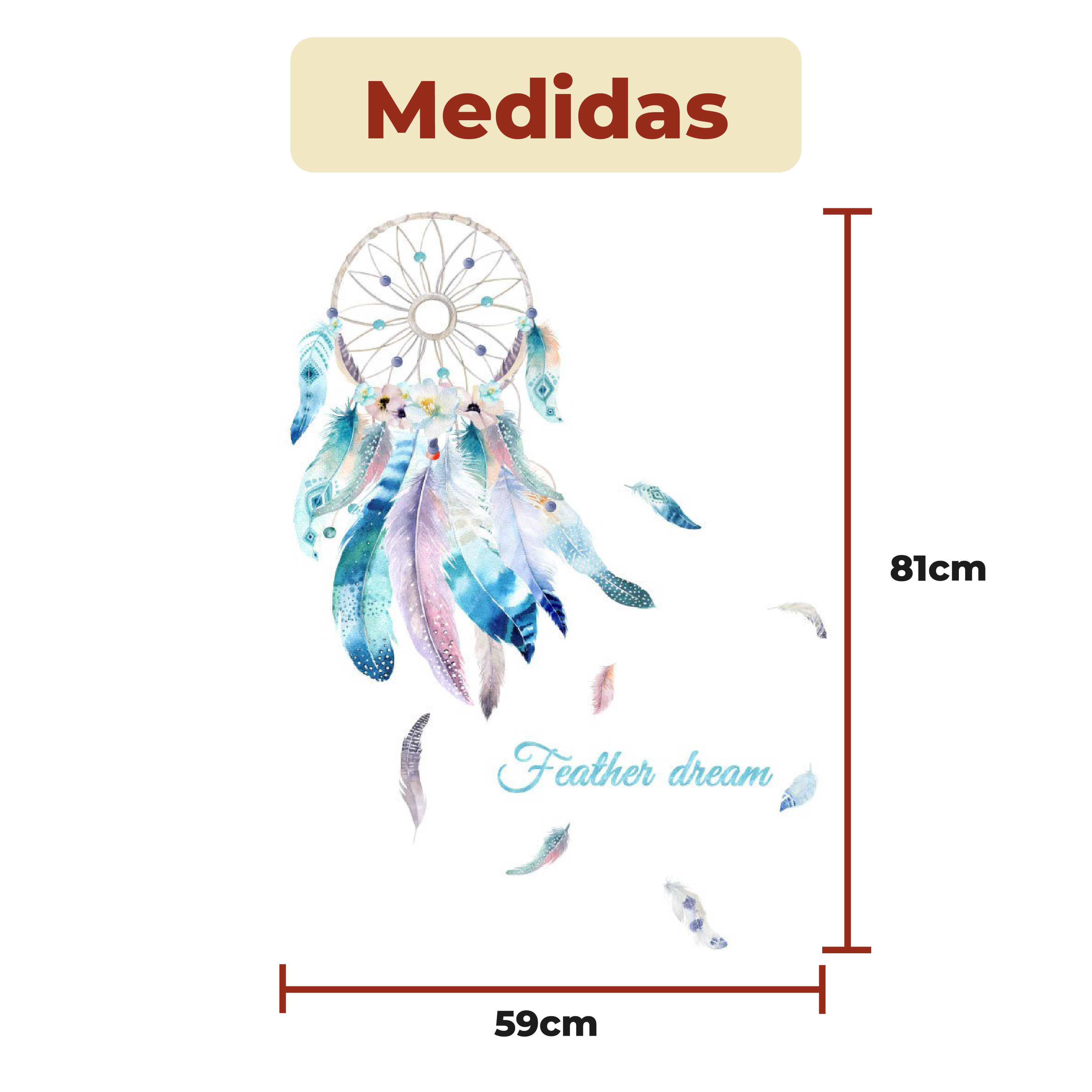 Foto 7 pulgar | Sticker Vinil Decorativo Para Pared Con Diseño De Atrapasueños