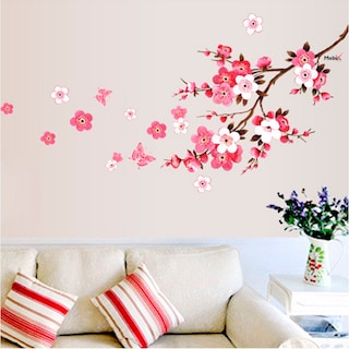 Foto 2 | Sticker Vinil Decorativo para Pared con Diseño de Flores Rosas