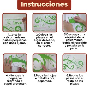 Foto 7 | Sticker Vinil Decorativo Con Diseño De Pájaros Y Flores Coloridas Para Pared