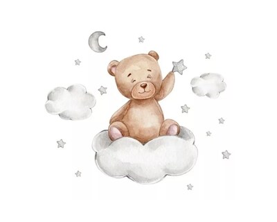 Foto 1 | Sticker Vinil Decorativo Para Pared Con Diseño De Oso Con Nubes