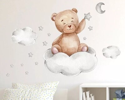 Foto 3 | Sticker Vinil Decorativo Para Pared Con Diseño De Oso Con Nubes
