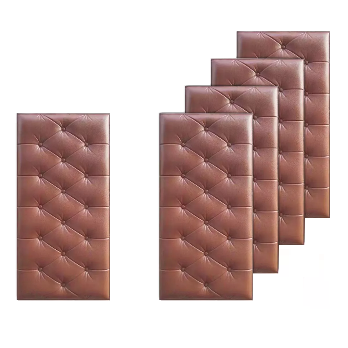 5pcs Paneles Decorativas Impermeable Eo Safe Imports Esi-14983 Marron