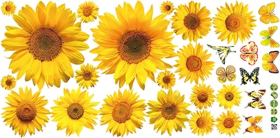 Foto 1 | Sticker Vinil Decorativo Para Pared Con Diseño De Girasol