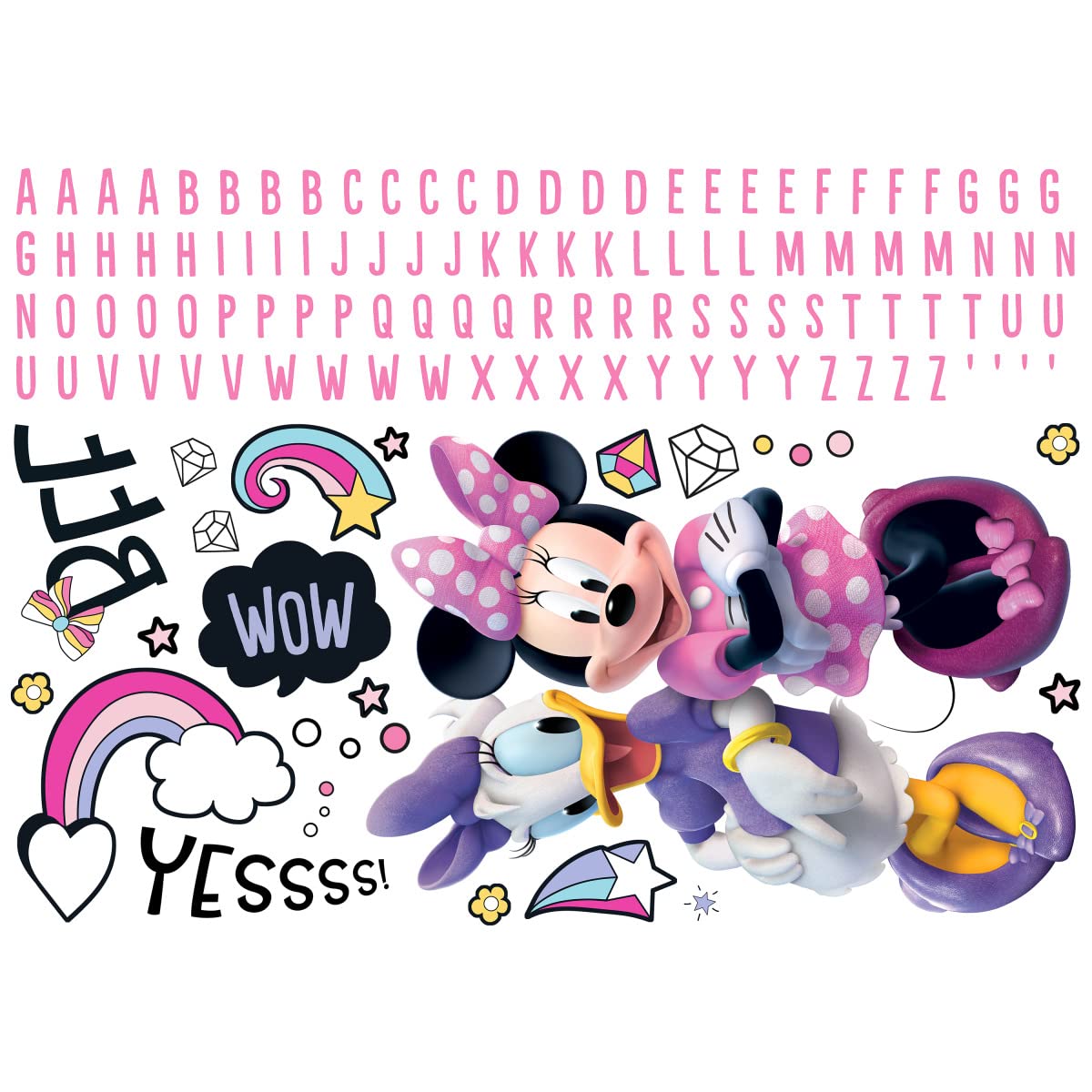 Adhesivos De Pared Disney Minnie Mouse Con Alphabet Roommates Rmk5156gm - Venta Internacional.