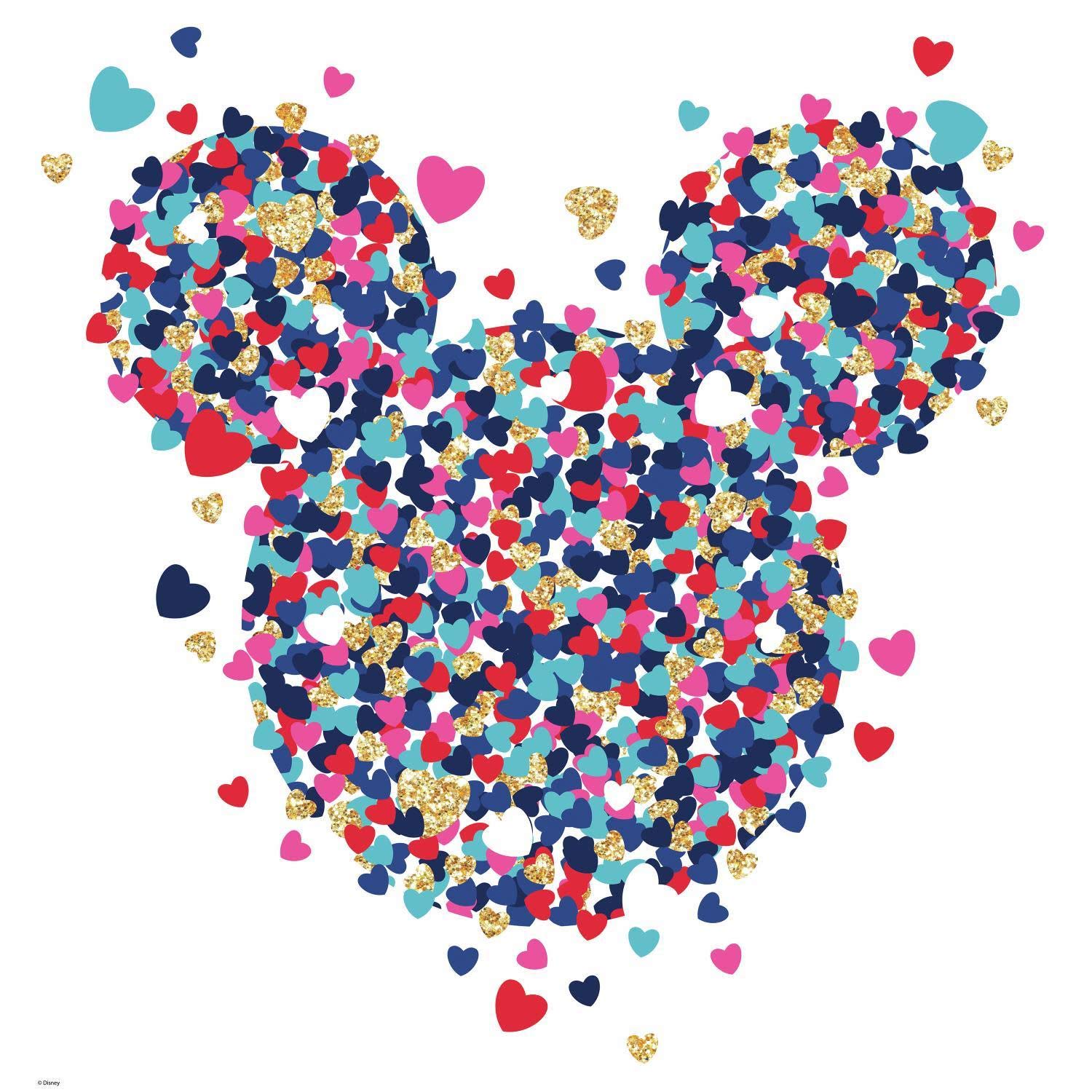 Adhesivos De Pared Con Purpurina En Forma De Corazón De Minnie Mouse De Disney - Venta Internacional.
