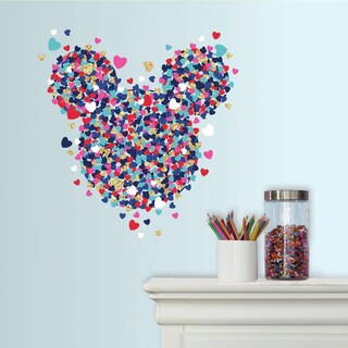 Foto 2 | Adhesivos De Pared Con Purpurina En Forma De Corazón De Minnie Mouse De Disney - Venta Internacional.