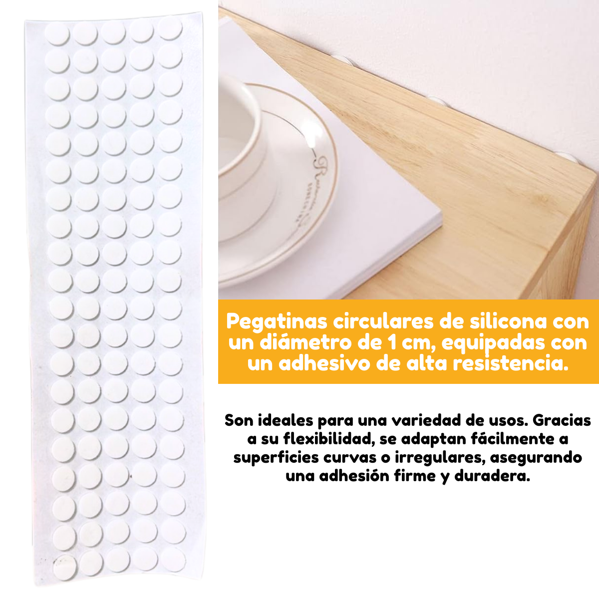 Foto 5 pulgar | 200 Pegatinas Doble Cara Circulares De Silicona Invisibles