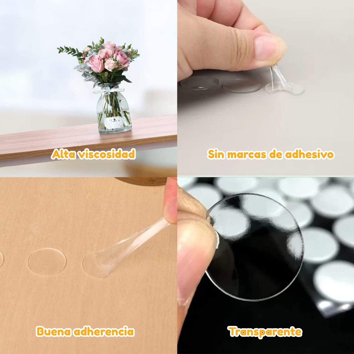 Foto 7 pulgar | 200 Pegatinas Doble Cara Circulares De Silicona Invisibles