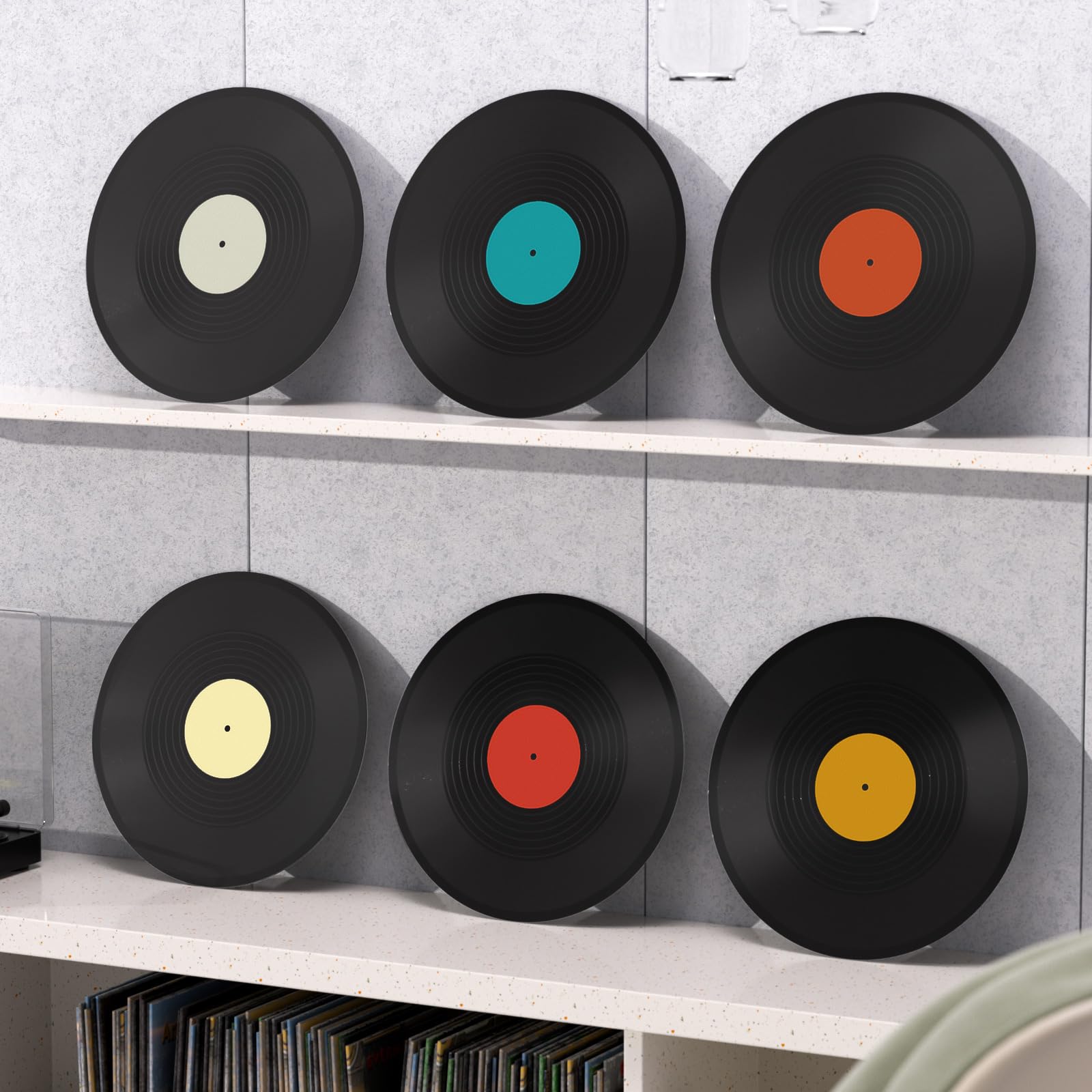 Foto 2 | Disco De Vinilo Decorativo Facmogu De 12 Pulgadas, Paquete De 6 Para Decoración - Venta Internacional.