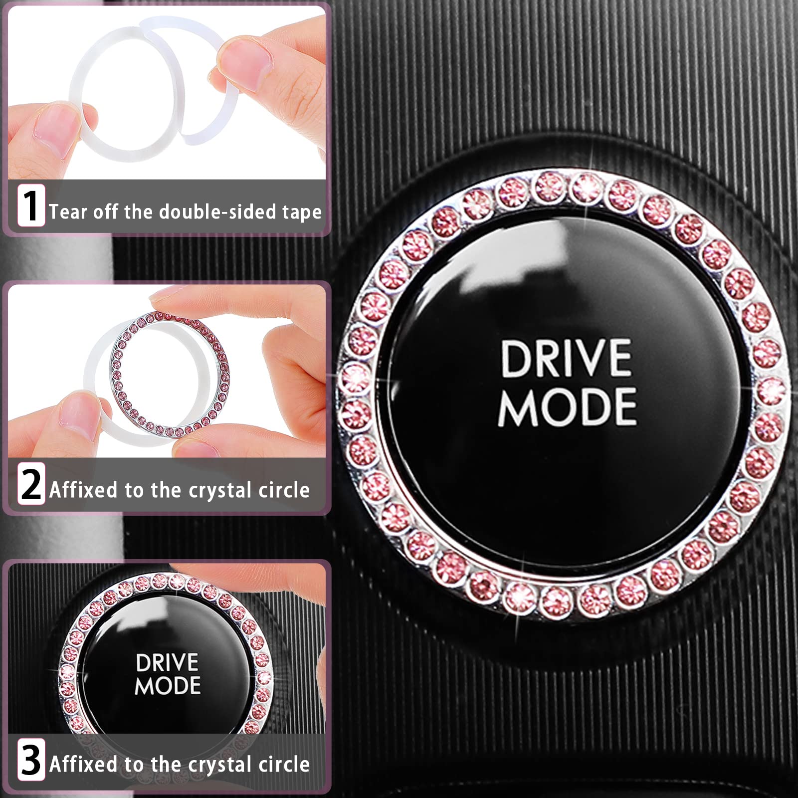 Foto 5 pulgar | Juego De Accesorios Para Coche, Funda De Piel Para Volante, Color Rosa, 10 Unidades - Venta Internacional.