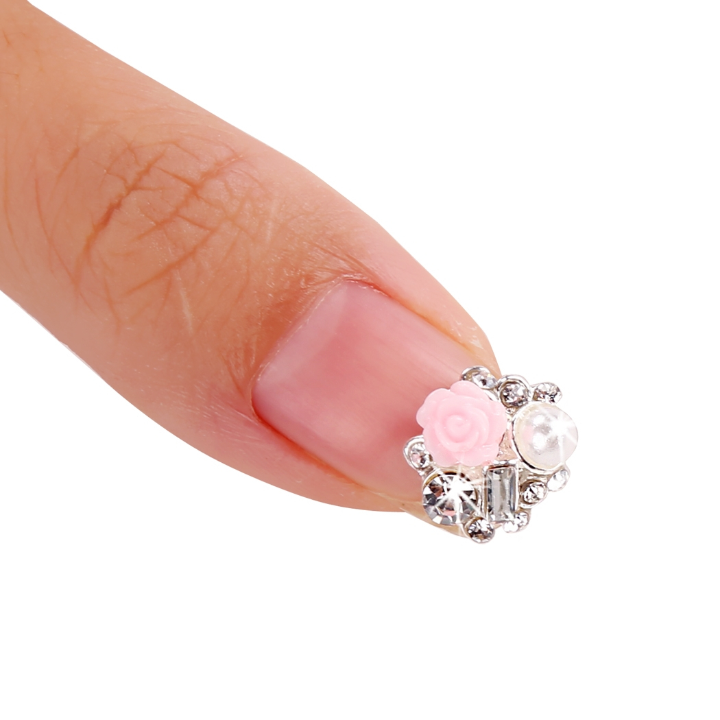 Adhesivo Decorativo Para Uñas Con Diamantes De Imitación  Color Rosa - Venta Internacional.