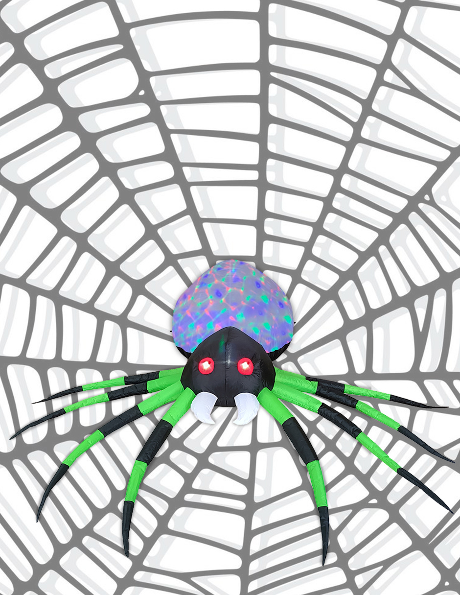 Foto 7 | Inflable Halloween Araña Spider Verde Ojos Led + Multiled