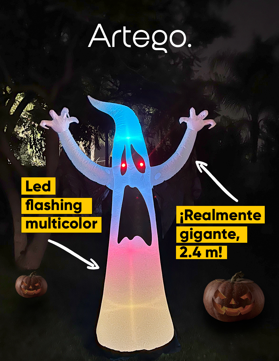 Foto 4 pulgar | Inflable Halloween Artego Fantasma Ghost Con Led Flashing Multicolor