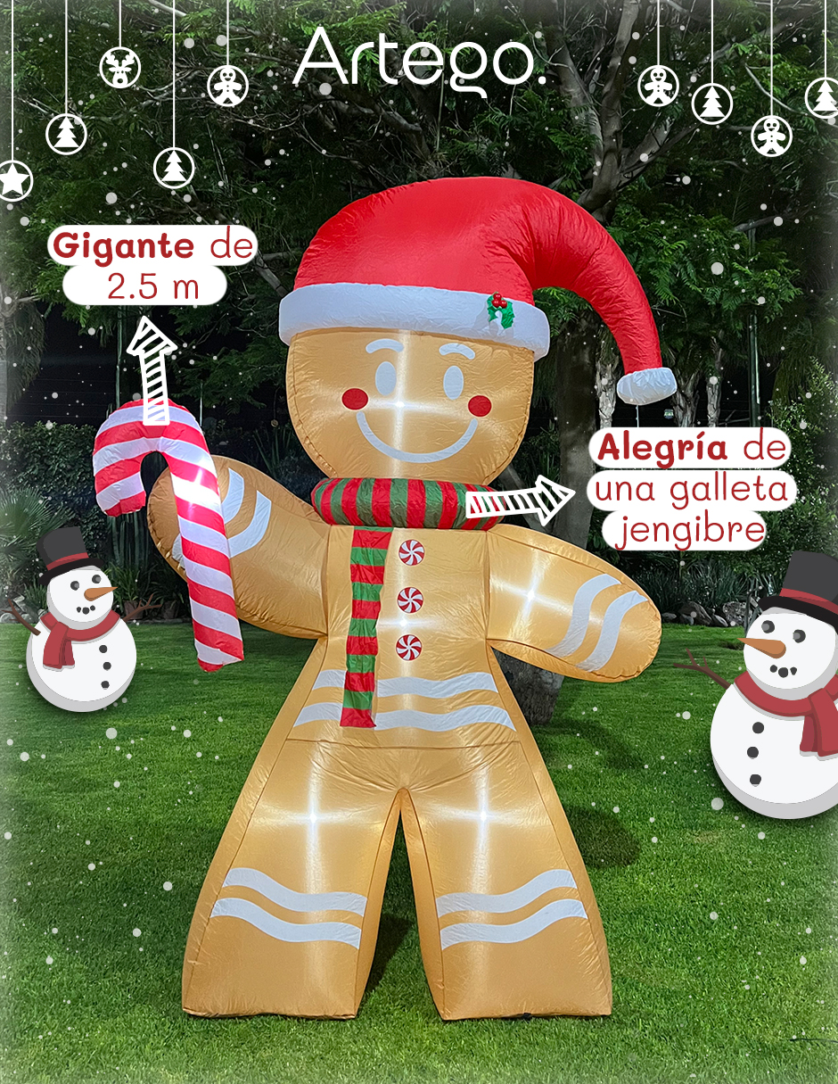 Foto 3 pulgar | Inflable De Navidad Galleta Jengibre Gingy Gingerbread - 2.5m