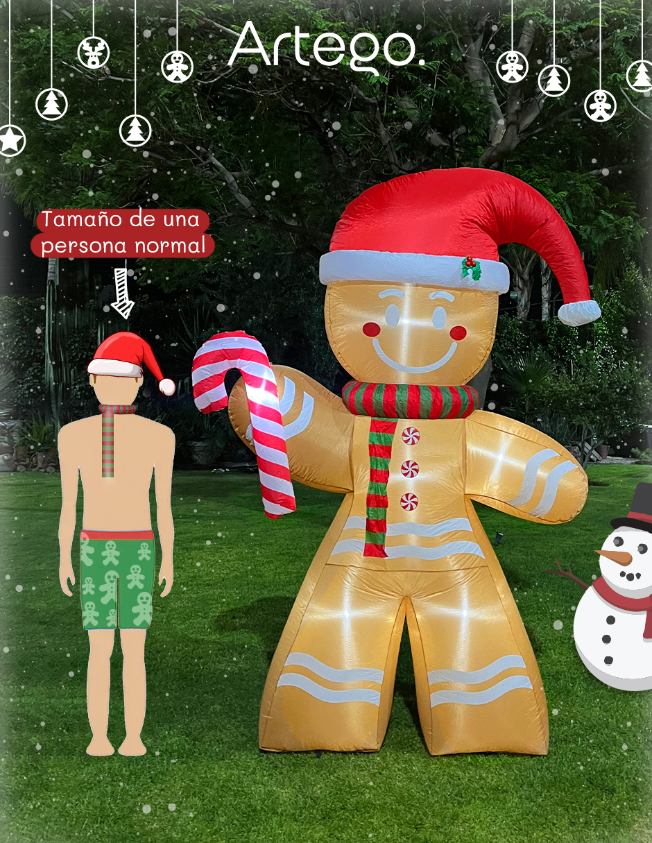 Foto 7 | Inflable De Navidad Galleta Jengibre Gingy Gingerbread - 2.5m