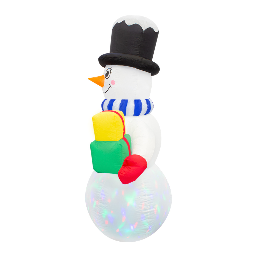 Foto 5 pulgar | Inflable Navideño con Luz Led Muñeco de Nieve con Letrero Feliz Navidad 1.80 mts