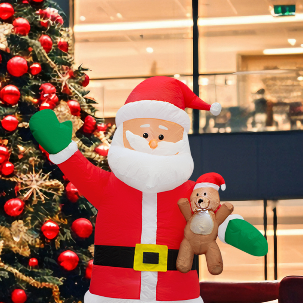 Foto 7 | Inflable Navideño Santa Claus con Oso de Peluche 1.80 mts