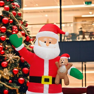 Foto 7 | Inflable Navideño Santa Claus con Oso de Peluche 1.80 mts