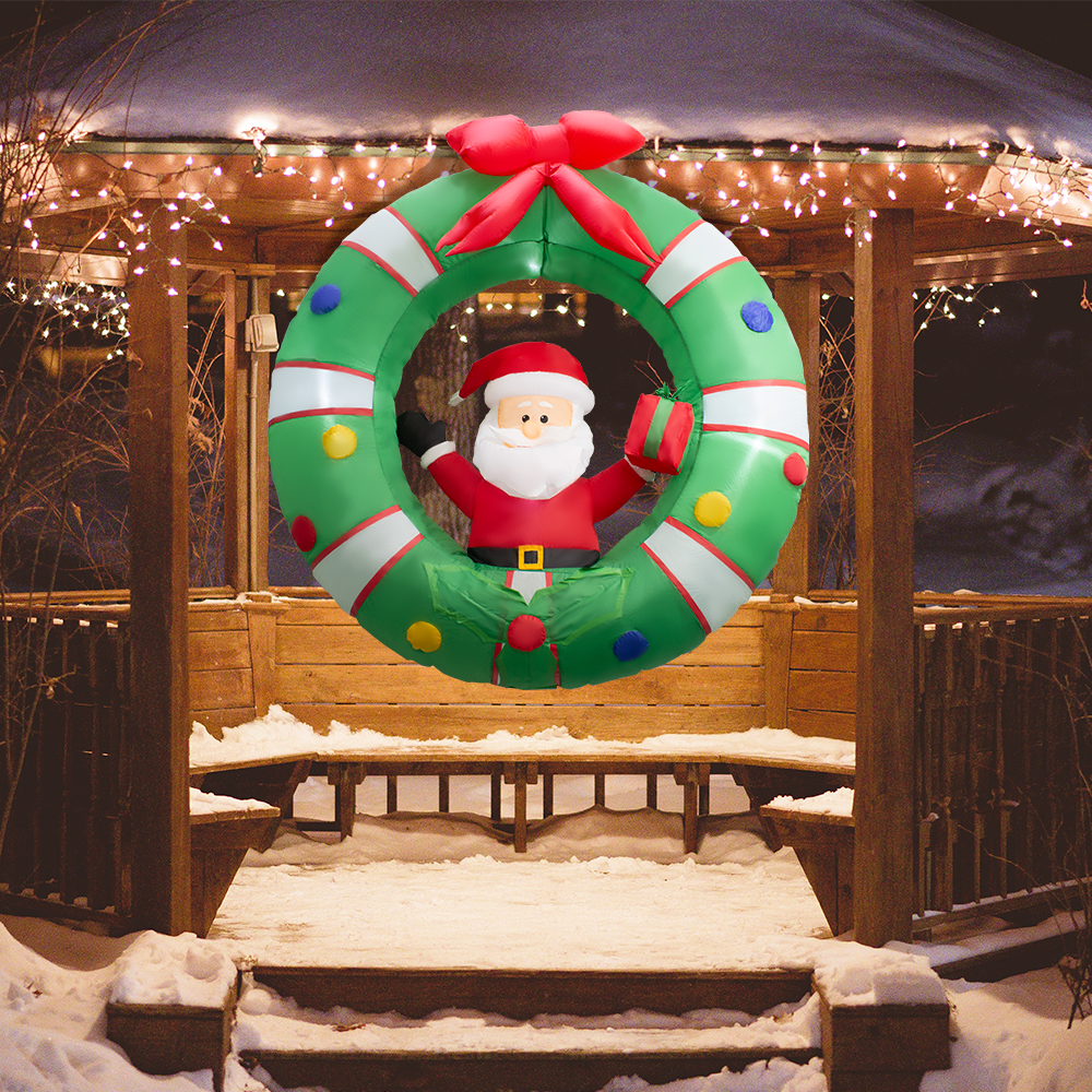 Foto 5 | Inflable Navideño Corona Navideña con Santa Claus Importadora La Merced 1.20 m