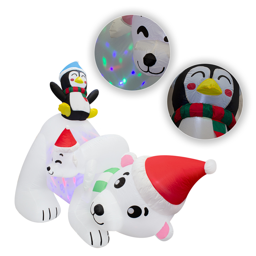 Foto 3 | Inflable Navideño Oso Polar con Gorro de Navidad y Amigos 2.10 mts