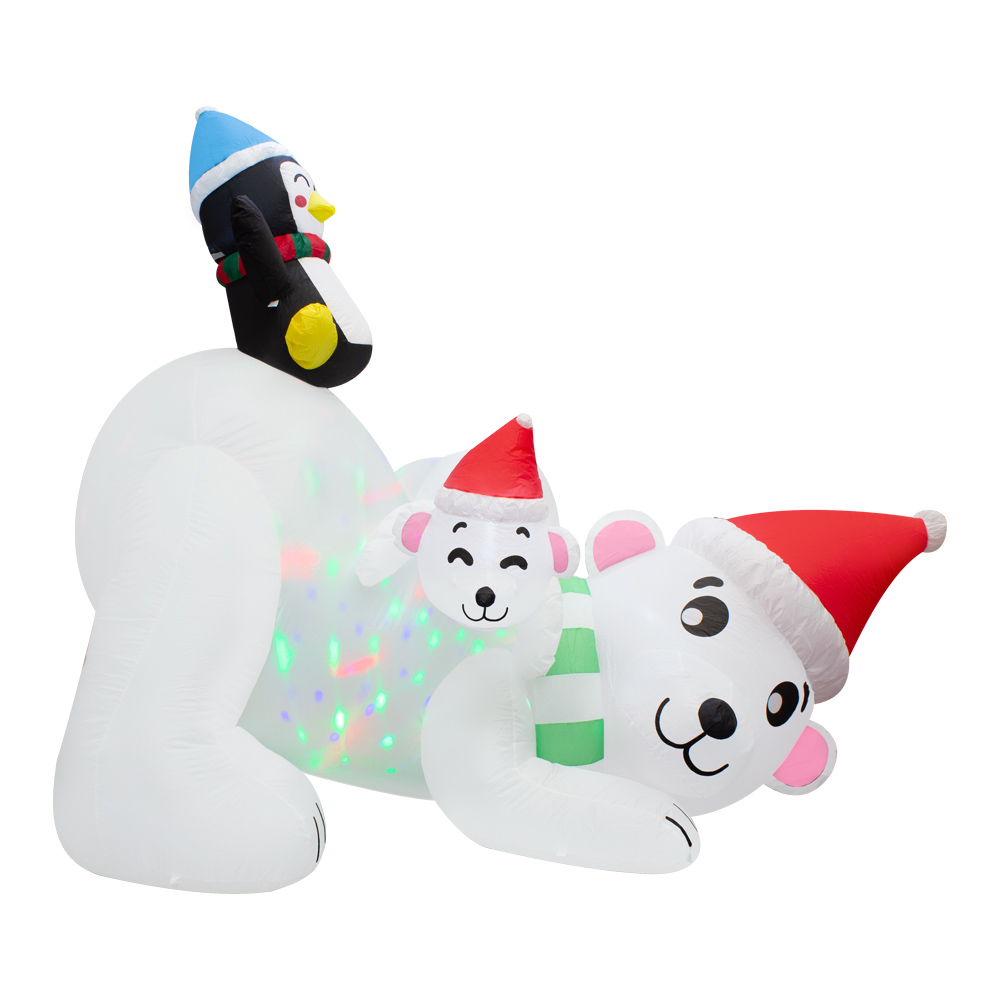 Foto 5 pulgar | Inflable Navideño Oso Polar con Gorro de Navidad y Amigos 2.10 mts