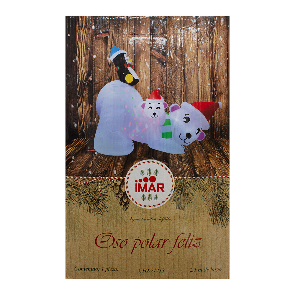 Foto 6 pulgar | Inflable Navideño Oso Polar con Gorro de Navidad y Amigos 2.10 mts