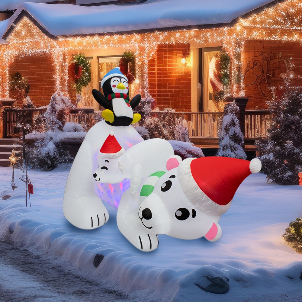 Foto 6 | Inflable Navideño Oso Polar con Gorro de Navidad y Amigos 2.10 mts