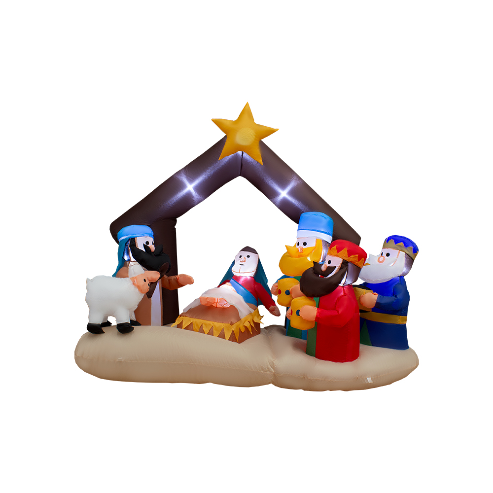 Foto 2 pulgar | Inflable Navideño con Luz Led Nacimiento de Jesús y Reyes Magos 2 mts