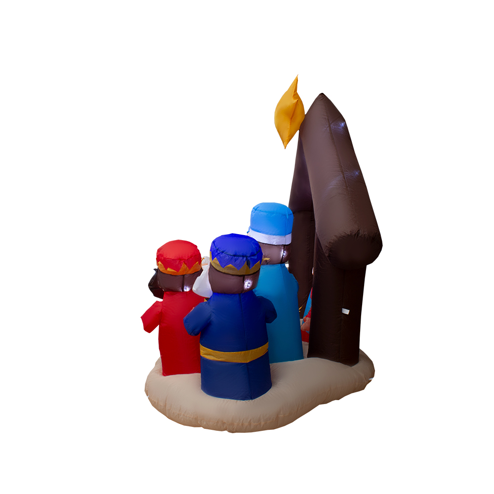 Foto 4 pulgar | Inflable Navideño con Luz Led Nacimiento de Jesús y Reyes Magos 2 mts