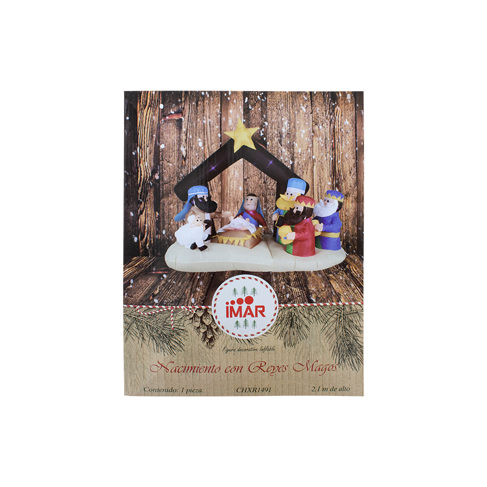 Foto 5 pulgar | Inflable Navideño con Luz Led Nacimiento de Jesús y Reyes Magos 2 mts