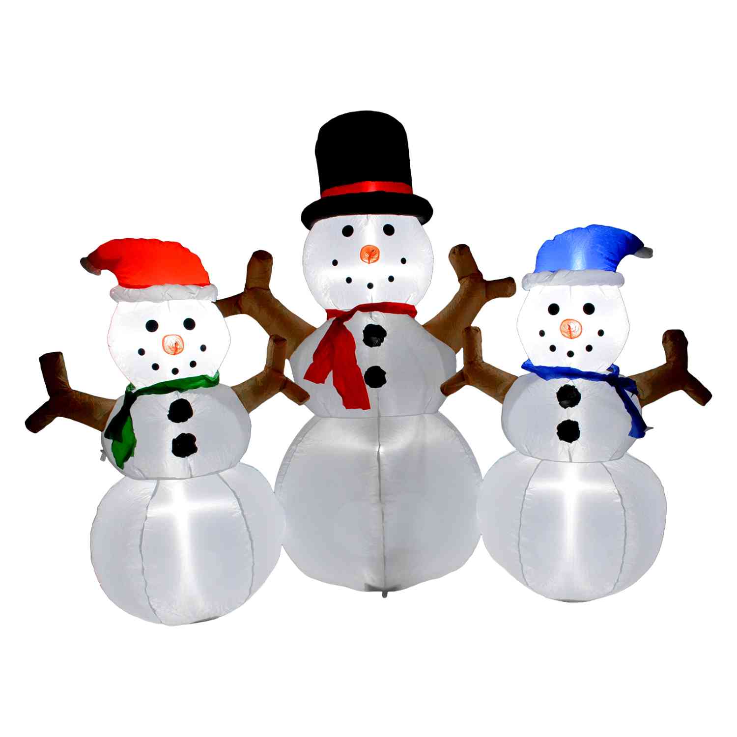 Foto 2 pulgar | Inflable Navidad 3 Muñecos Nieve 1.80m Decoracion Luz Led