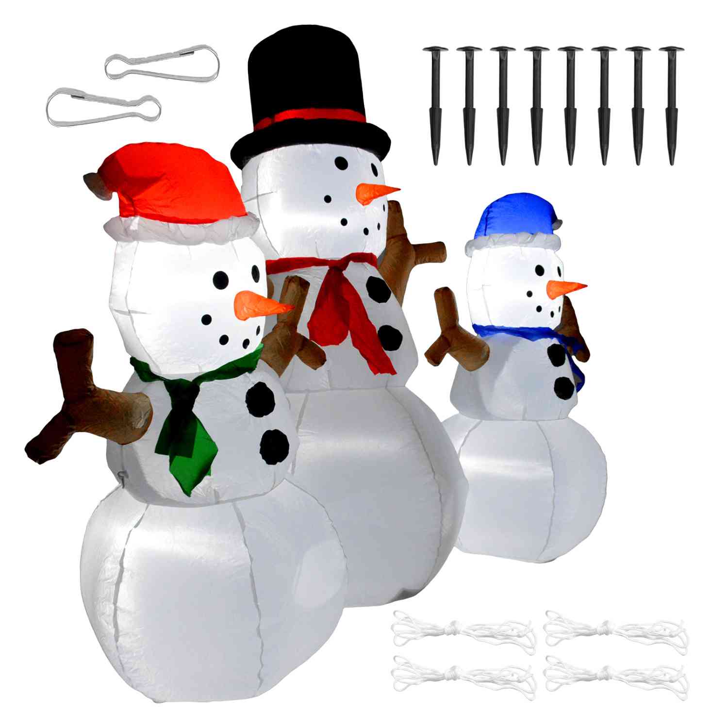 Foto 4 pulgar | Inflable Navidad 3 Muñecos Nieve 1.80m Decoracion Luz Led