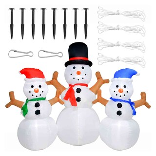 Foto 6 | Inflable Navidad 3 Muñecos Nieve 1.80m Decoracion Luz Led
