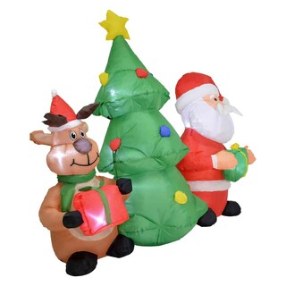 Foto 2 | Inflable Navidad Santa Reno Árbol Luz Led Decoración 1.5mts