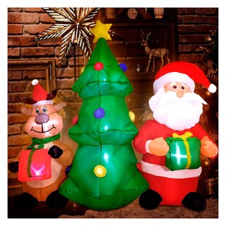 Foto 3 | Inflable Navidad Santa Reno Árbol Luz Led Decoración 1.5mts