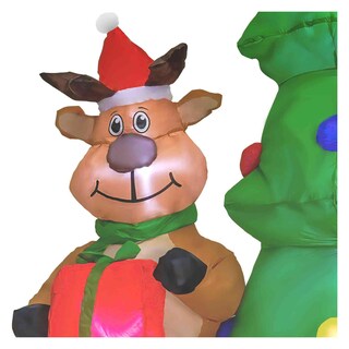 Foto 4 | Inflable Navidad Santa Reno Árbol Luz Led Decoración 1.5mts