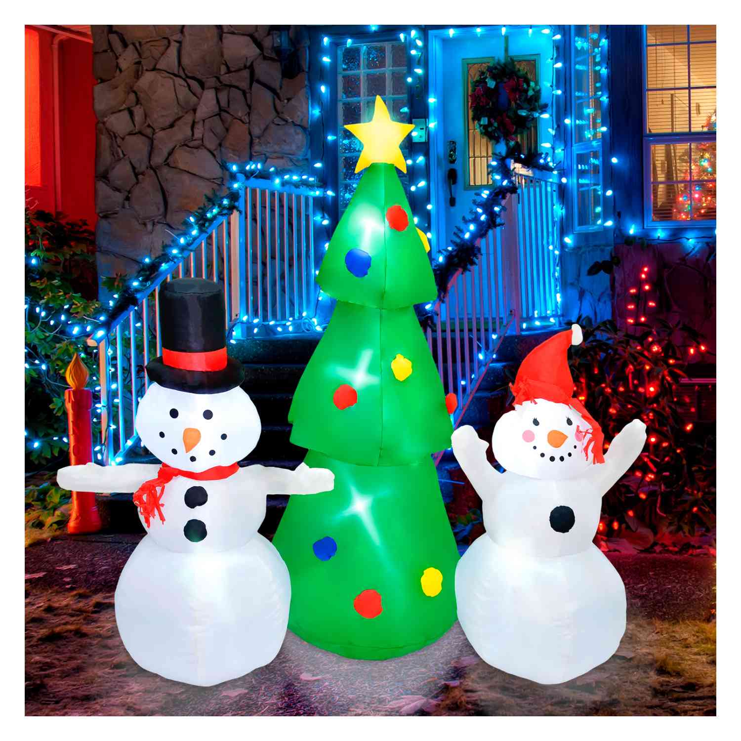 Foto 4 | Inflable Navidad Muñeco Nieve 1.65m Decoracion Luz Led