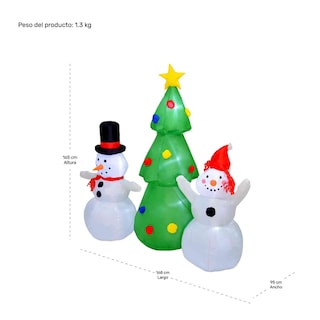 Foto 6 | Inflable Navidad Muñeco Nieve 1.65m Decoracion Luz Led
