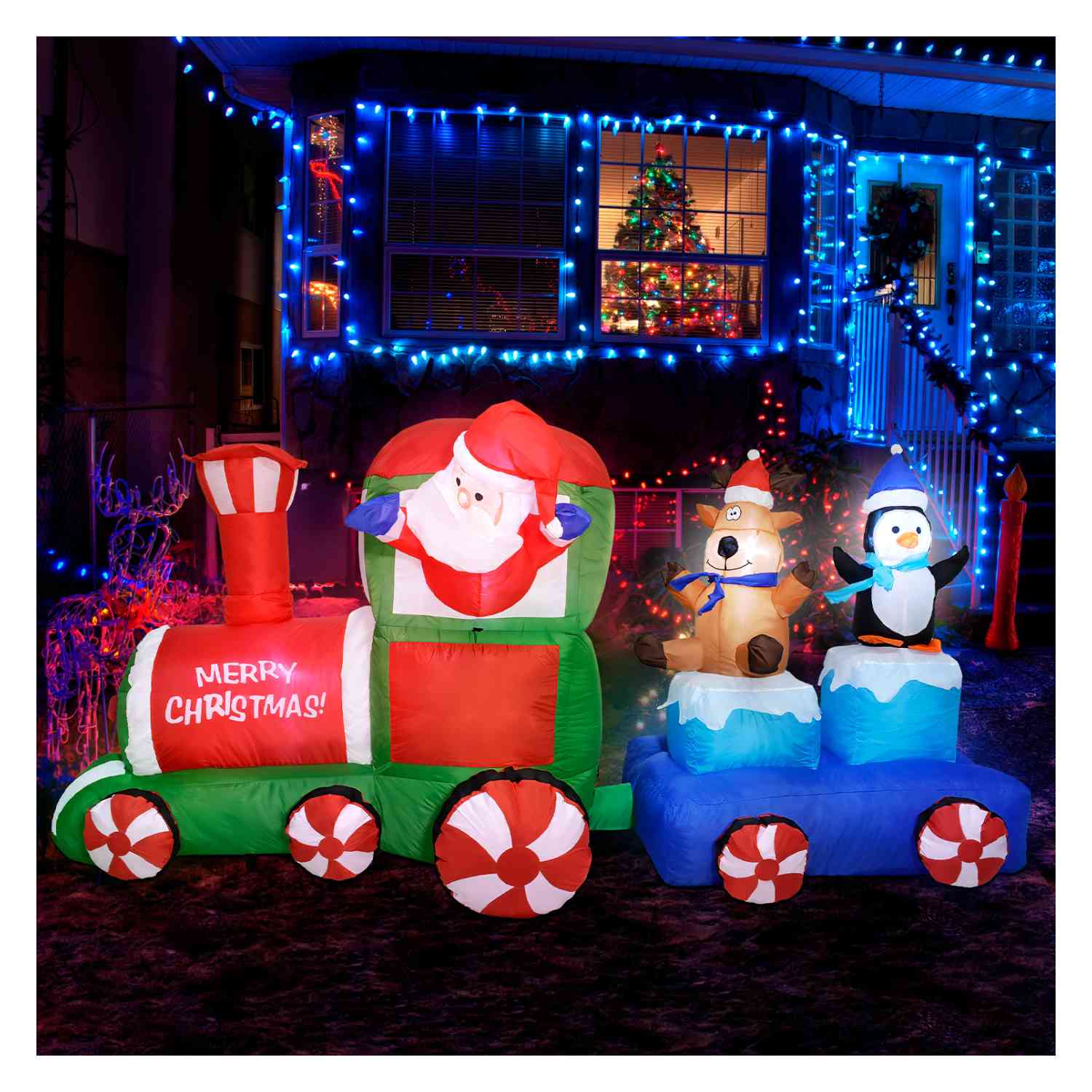 Foto 3 | Inflable Navidad Tren Navideño 2.2m Decoración Luz Led