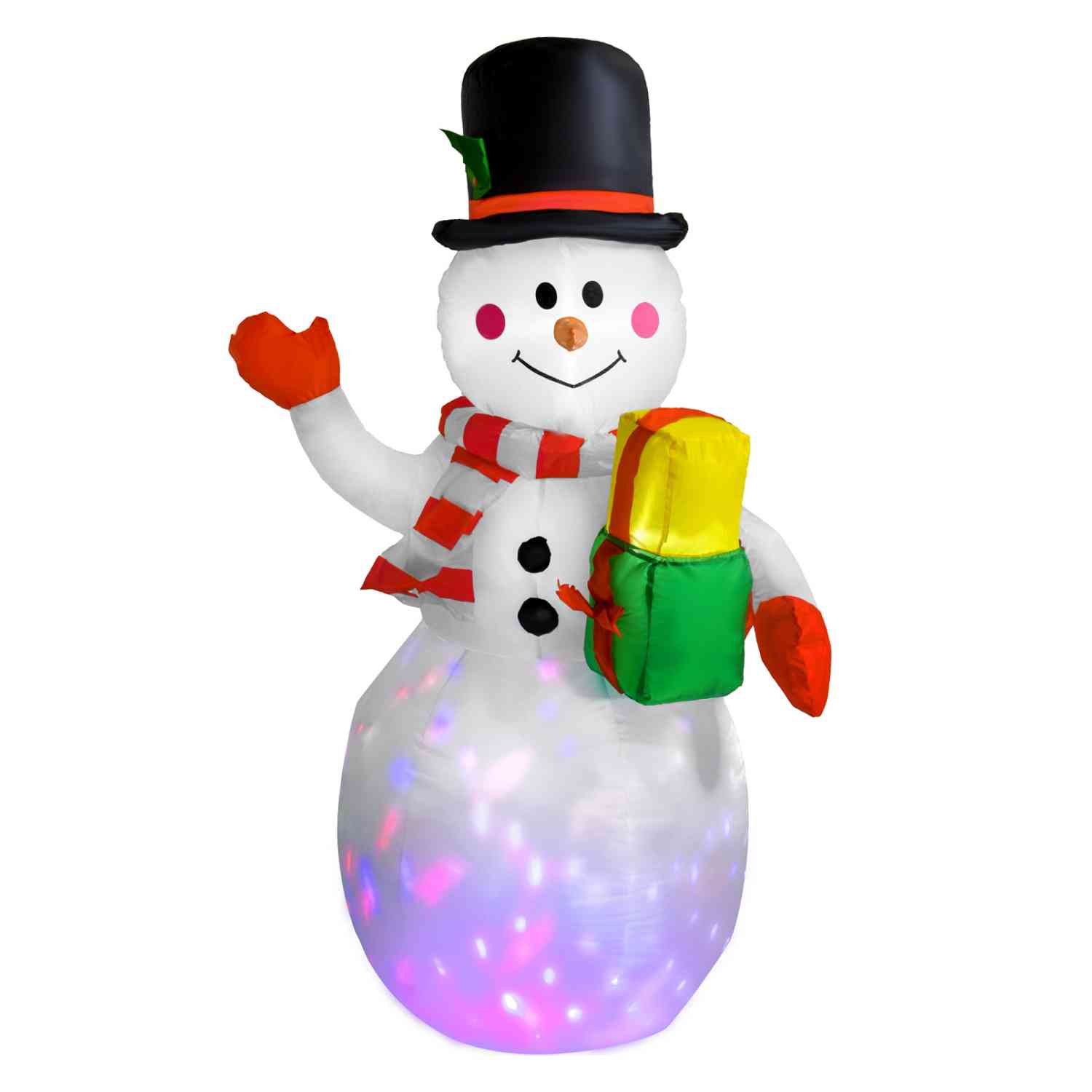 Decoración Inflable Rack & Pack Multicolor Navidad Muñeco de Nieve 1.5 m Luz Led