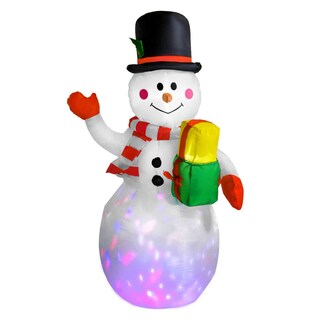 Foto 1 | Decoración Inflable Rack & Pack Multicolor Navidad Muñeco de Nieve 1.5 m Luz Led