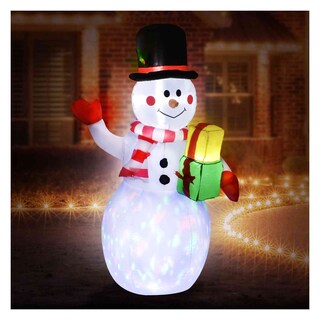 Foto 2 | Decoración Inflable Rack & Pack Multicolor Navidad Muñeco de Nieve 1.5 m Luz Led