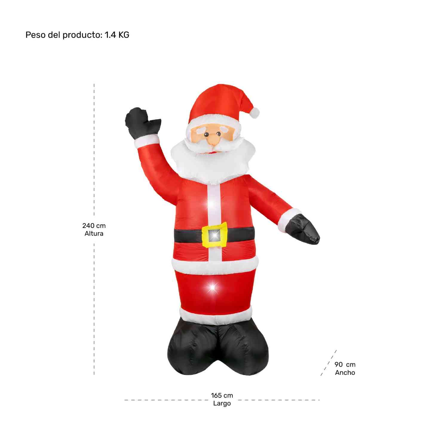 Foto 7 | Decoración Inflable Rack & Pack Navidad Santa Claus Papá Noel 2.4 m