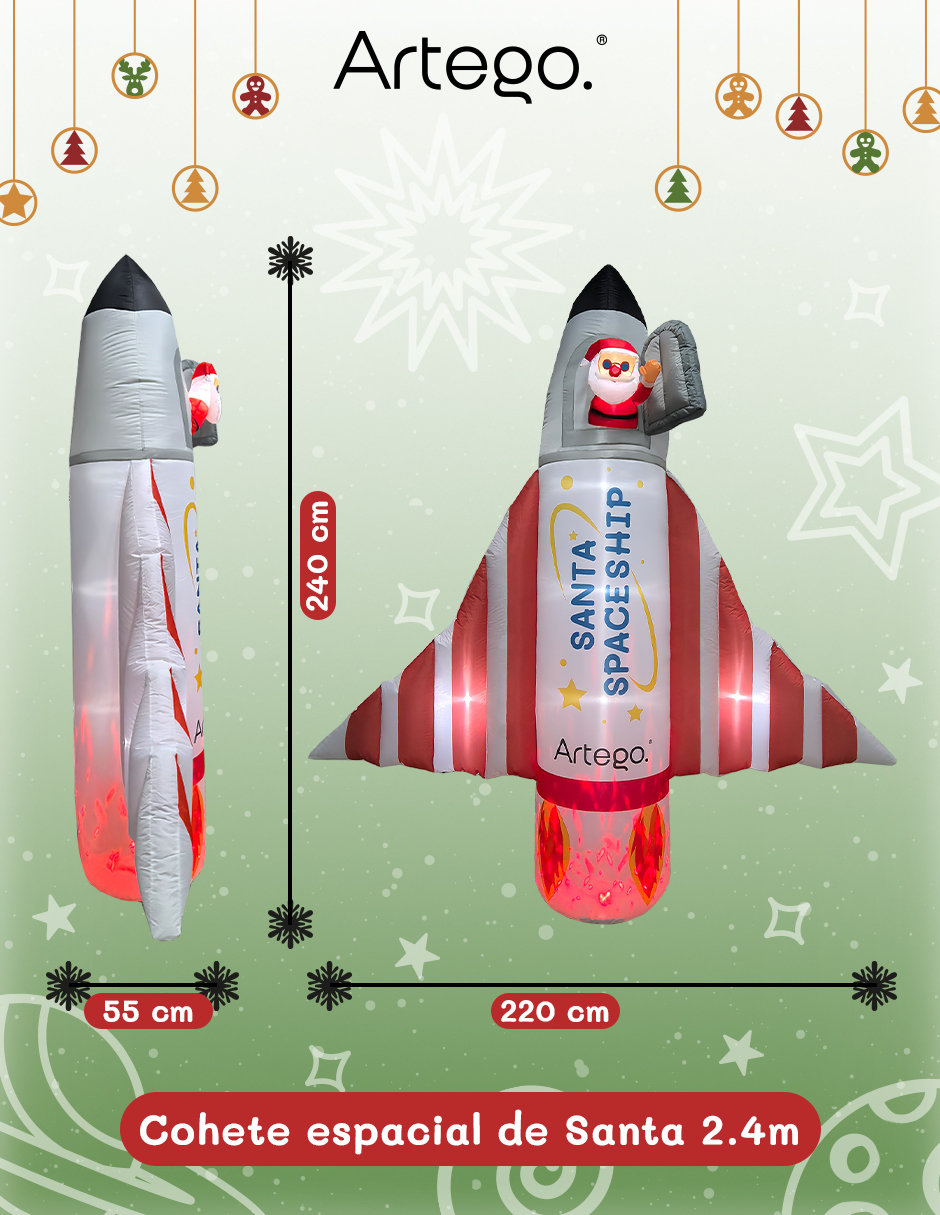 Foto 4 | Inflable de Navidad Artego Nave Espacial de Santa Christmas Spaceship