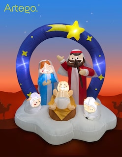 Foto 5 | Inflable de Navidad ARTEGO Nacimiento Pesebre Belén Navideño Con 5 Personajes – 1.7 Metros