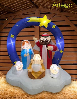 Foto 6 | Inflable de Navidad ARTEGO Nacimiento Pesebre Belén Navideño Con 5 Personajes – 1.7 Metros