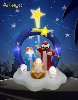 Foto 7 | Inflable de Navidad ARTEGO Nacimiento Pesebre Belén Navideño Con 5 Personajes – 1.7 Metros