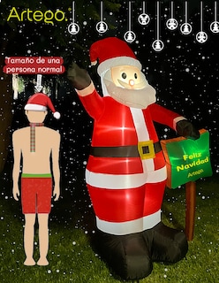 Foto 7 | Inflable De Navidad Santa Claus Gigante Con Letrero Navideño De 2.4m De Alto Con Luces Led Artego